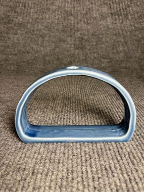 Vintage Bloomingville Blue Ceramic Arch Bud Vase